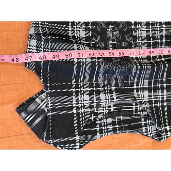 Philipp Plein Black & White Plaid Cap Sleeve Bodycon Graphic Women's Dress Size - Picture 8 of 11